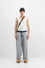 Baggy Fit Eşofman Alt Gri Melanj