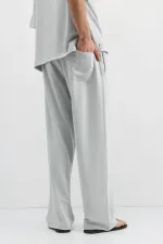 Modal Karışımlı Baggy Eşofman Alt Açık Gri