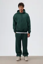 Sweat à capuche basique oversize délavé, bleu marine