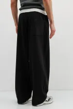 Baggy Fit Eşofman Alt Siyah