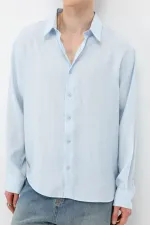 Modal Fabric Oversize Shirt, Baby Blue