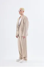 Costume classique oversize beige