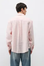 Modal Fabric Oversize Shirt with Pockets, Powder Pink