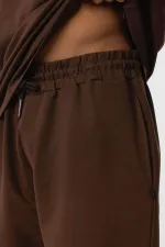 Basic Oversize Şort Takım Kahve