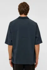 Basic Oversize Short-Sleeve Modal Shirt, Dark Gray