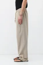 Pantalon ample en lin avec taille élastique (Pierre)
