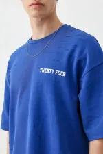 T-shirt oversize imprimé (bleu marine)