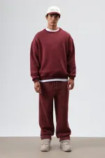 Washed Baggy Sweatpants Burgundy