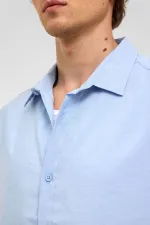 Basic Oversize Short-Sleeve Modal Shirt, Baby Blue