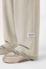 Etiket Detaylı Oversize Eşofman Takım Buz Grisi