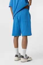 Basic Oversize Şort Takım Mavi