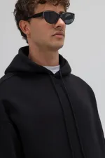 Basic Oversize Hooded Sweatshirt Black