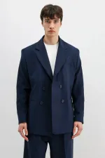 Costume croisé oversize, bleu marine