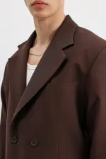 Costume croisé oversize marron