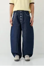 Jean coupe tonneau indigo