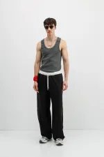 Baggy Fit Eşofman Alt Siyah