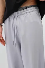 Basic Bel Lastikli  Eşofman Alt Gri Melanj