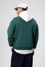 Sweat-shirt oversize imprimé bicolore, bleu marine