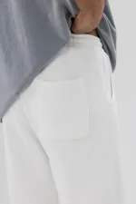 Basic Paça Lastikli Eşofman Alt Ekru