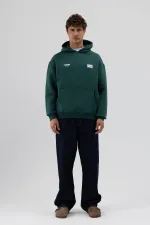 Sweat-shirt oversize imprimé au dos, bleu marine