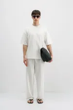 Modal Karışımlı Baggy Eşofman Alt Ekru