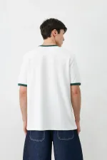 Kısa Kollu Regular Fit Tişört Ekru