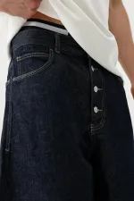 Barrel Fit Jeans Lacivert