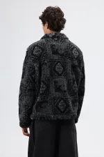 Oversize Peluş Mont Siyah