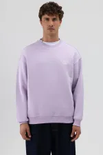 Sweat-shirt oversize à col rond imprimé lilas