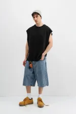 Oversize Kolsuz Basic Tişört Siyah