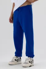 Basic Sweatpants with Elasticated Cuffs, Navy Blue