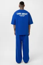 Care About Printed Oversize Tracksuit Set - Black