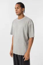 Yıkamalı Ottoman Basic Oversize Tişört Gri