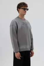 Sweat-shirt noir oversize imprimé délavé