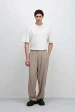 Baggy Fit Kumaş Pantolon Bej