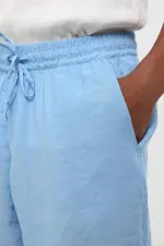 Oversize Modal Kumaş Bermuda Şort Mavi