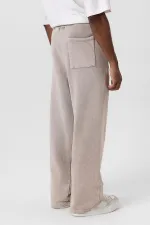 Premıum Yıkamalı Yırtık Detaylı Oversize Eşofman Takım Taş