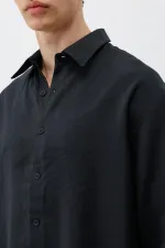 Chemise oversize en modal noir