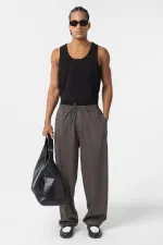 Bel Lastikli Baggy Pantolon Füme