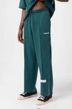 Etiket Detaylı Oversize Modal Kumaş Eşofman Takım Nefti