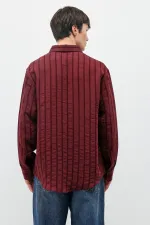 Chemise rayée oversize bordeaux