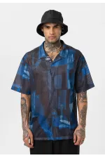 Patterned Corduroy Oversize Shirt Pattern-12