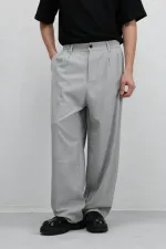 Baggy Fit Kumaş Pantolon Gri
