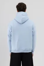 Sweat à capuche basique oversize bleu ciel