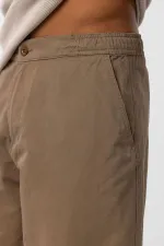 Yıkamalı Gabardin Baggy Pantolon Vizon