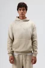 Washed Oversize Tracksuit Set Beige