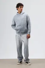 Yıkamalı Oversize Eşofman Takım Gri