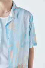 Patterned Corduroy Oversize Shirt Pattern-6