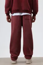 Washed Baggy Sweatpants Burgundy