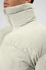 Doudoune oversize en velours, écru